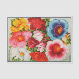 Vintage Seed Catalogue Begonias Tissue Paper