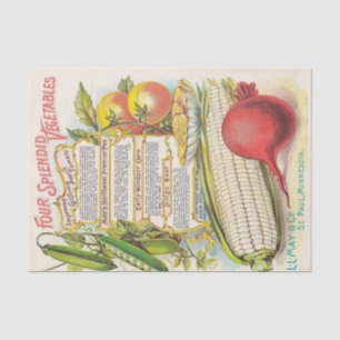 Vintage Seed Catalogue Four Splendid Vegetables Tissue Paper