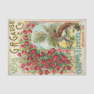 Vintage Seed Catalogue, Grause 1898, Red Roses Tissue Paper