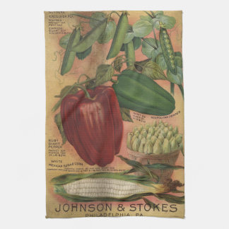 Vintage Seed Catalogue Johnson & Stokes Tea Towel 