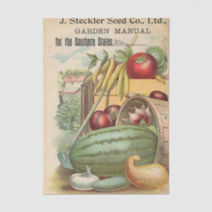 Vintage Seed Catalogue Steckler Seed Company, 1899 Tissue Paper