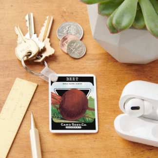 Vintage Seed Packet Label Art, Beet Vegetables Key Ring