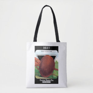 Vintage Seed Packet Label Art, Beet Vegetables Tote Bag
