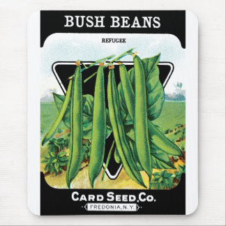 Vintage Seed Packet Label Art, Bush Bean Veggies Mouse Mat