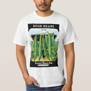Vintage Seed Packet Label Art, Bush Bean Veggies T-Shirt