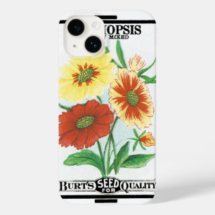 Vintage Seed Packet Label Art, Calliopsis Flowers Case-Mate iPhone 14 Case