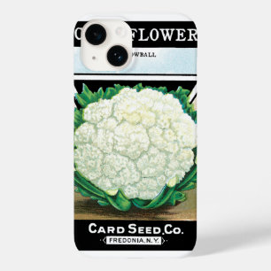 Vintage Seed Packet Label Art, Cauliflower Veggies Case-Mate iPhone 14 Case