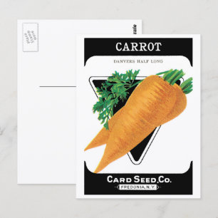 Vintage Seed Packet Label Art, Danvers Carrots Postcard