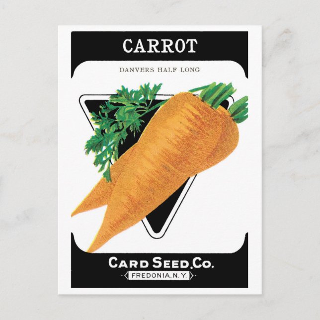 Vintage Seed Packet Label Art, Danvers Carrots Postcard (Front)