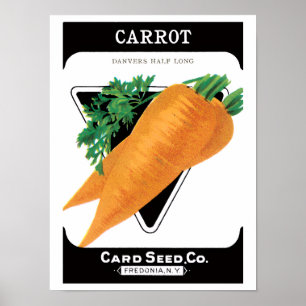Vintage Seed Packet Label Art, Danvers Carrots Poster