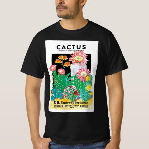 Vintage Seed Packet Label Art Desert Cactus Plants T-Shirt