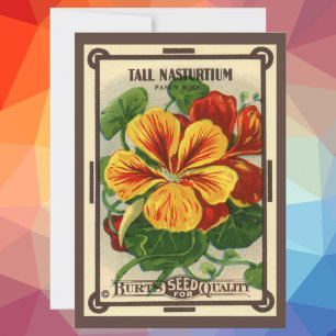Vintage Seed Packet Label Art, Nasturtiums
