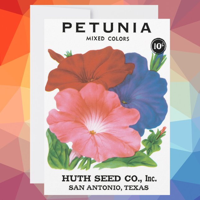 Vintage Seed Packet Label Art, Petunia Flowers (Creator Uploaded)