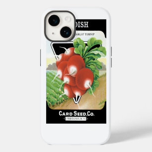 Vintage Seed Packet Label Art, Scarlet Radishes iPhone 14 Case