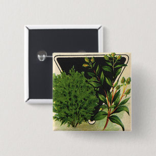 Vintage Seed Packet Label Art Sweet Marjoram Herbs 15 Cm Square Badge