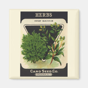 Vintage Seed Packet Label Art Sweet Marjoram Herbs Magnet