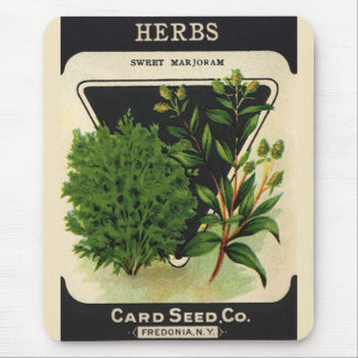 Vintage Seed Packet Label Art Sweet Marjoram Herbs Mouse Mat