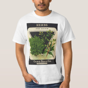 Vintage Seed Packet Label Art Sweet Marjoram Herbs T-Shirt