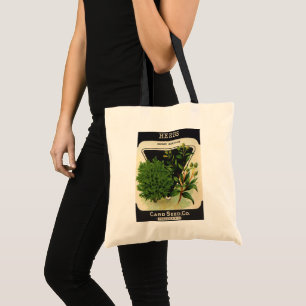 Vintage Seed Packet Label Art Sweet Marjoram Herbs Tote Bag