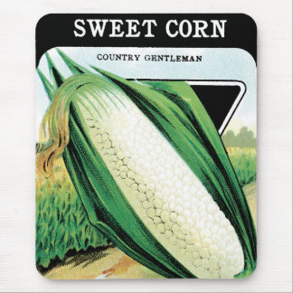 Vintage Seed Packet Label Art, Sweet White Corn Mouse Mat