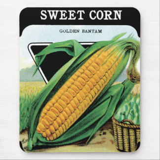 Vintage Seed Packet Label Art, Sweet Yellow Corn Mouse Mat