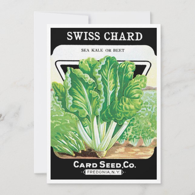Vintage Seed Packet Label Art, Swiss Chard Veggies (Front)
