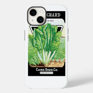 Vintage Seed Packet Label Art, Swiss Chard Veggies iPhone 14 Case