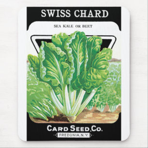 Vintage Seed Packet Label Art, Swiss Chard Veggies Mouse Mat