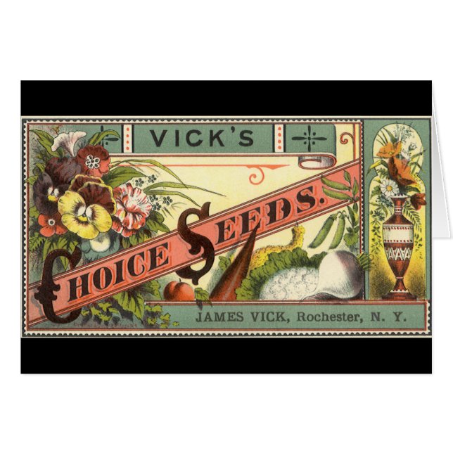 Vintage Seed Packet Label Art, Vick's Choice Seeds (Front Horizontal)