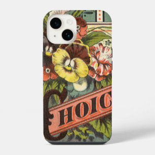 Vintage Seed Packet Label Art, Vick's Choice Seeds iPhone 14 Case