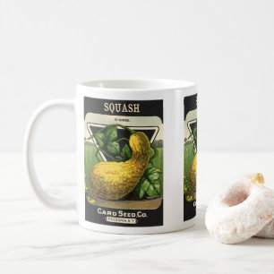 Vintage Seed Packet Label Art Yellow Summer Squash Coffee Mug