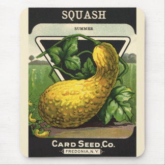 Vintage Seed Packet Label Art Yellow Summer Squash Mouse Mat