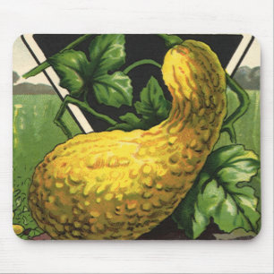 Vintage Seed Packet Label Art Yellow Summer Squash Mouse Mat