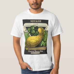 Vintage Seed Packet Label Art Yellow Summer Squash T-Shirt