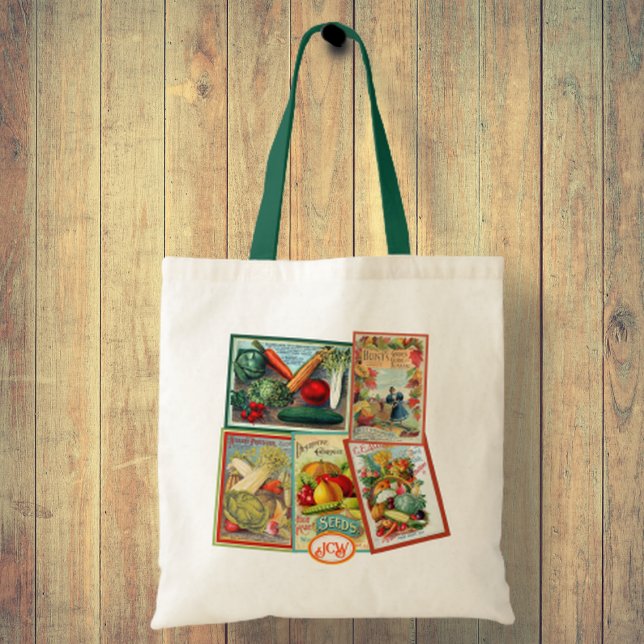 Vintage Seed Packet Monogram Tote Bag (Creator Uploaded)