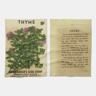 Vintage Seed Packet, Thyme Herb, Tea Towel