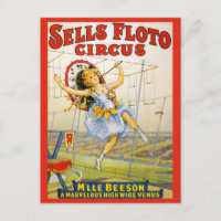 Vintage Sells Floto Circus High Wire Performance