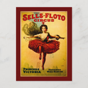 Vintage Sells-Floto Circus Poster Postcard