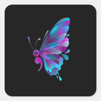 Vintage Semicolon Butterfly Semi Colon Square Sticker