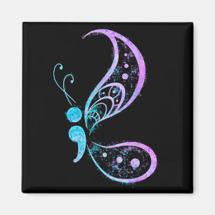 Vintage semicolon butterfly semi-colon tattoo magnet