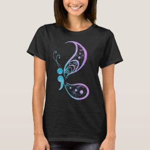 Vintage Semicolon Butterfly Semi-colon Tattoo Ment T-Shirt