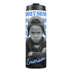 Vintage Senior Photo Class of 2027 Graduation Thermal Tumbler