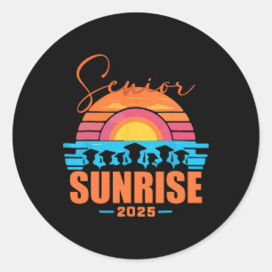 Vintage Senior Sunrise 2025 Seniors Of Cl Graduati Classic Round Sticker