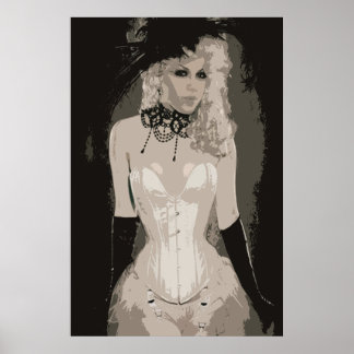 Vintage Sensual Corset Art Poster