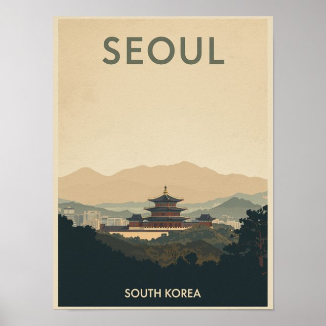 Vintage Seoul Travel Poster (Front)