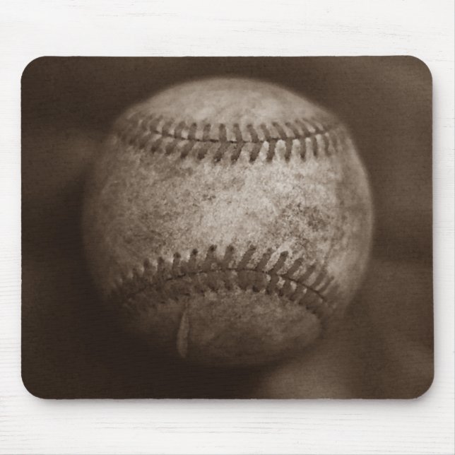 Vintage Sepia Baseball Mouse Mat (Front)