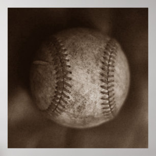 Vintage Sepia Baseball Poster
