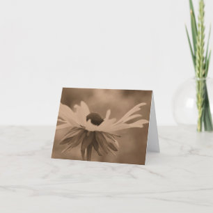 Vintage Sepia Black Eyed Susan Flower Note  Card
