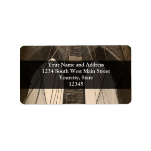Vintage Sepia Brooklyn Bridge Label