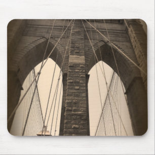 Vintage Sepia Brooklyn Bridge Mouse Mat